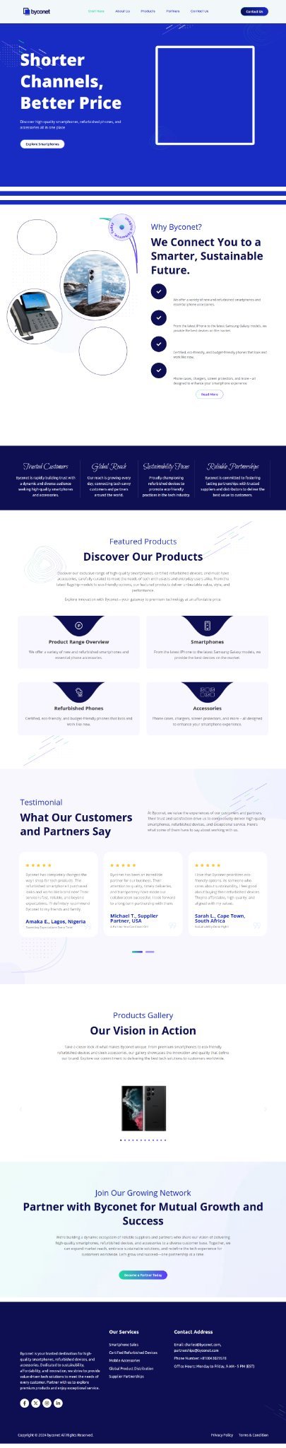 Byconet website designed by Nergy Web Design